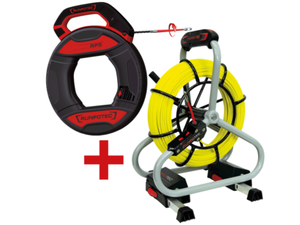 RUNPOTEC RP5 - 30 m + GF4.5 Profesyonel Set Ø 4,5 mm - 60 m Kablo Çekme Cihazı + Fiberglas Çubuk - 11120